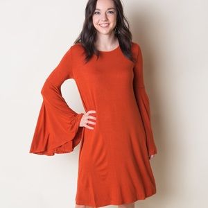 Bell Sleeve Dress (Pumpkin Spice)